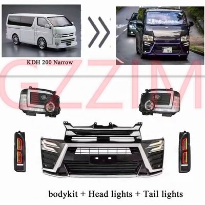 ملحقات السيارات مجموعة الهيئة الجسمية للسيارة مجموعة ترقية تجميل الوجه الأمامي لـ toyota hiace KDH 200 ضيق 2014-2018